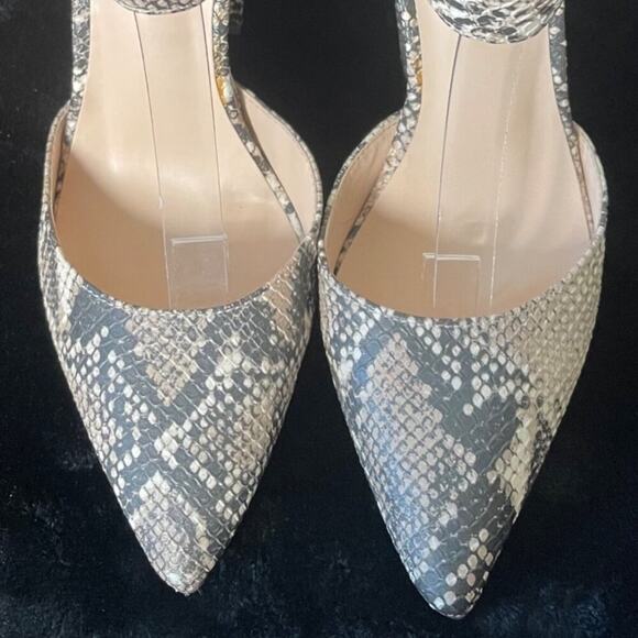 Madden Girl Saaxon Womens Heeled Sandal 7M Snake Print Pointed Toe Block Heel - Picture 2 of 10